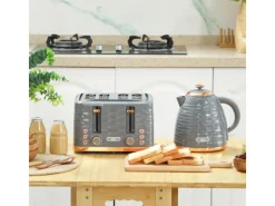 Online Wasserkocher und Toaster Set Stahl Grau 24,1L x 19,5B x 23,2H cm Kaffeemaschinen|Haushaltsgeräte