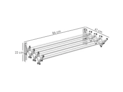 Clearance Wäscheständer Wand Ausziehbar Wäschetrockner  86 x 61 x 22 cm Silber Wäschetrockner