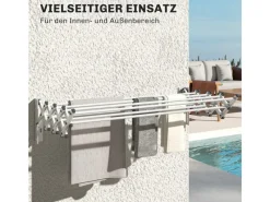 Clearance Wäscheständer Wand Ausziehbar Wäschetrockner  86 x 61 x 22 cm Silber Wäschetrockner
