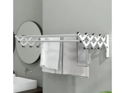 Clearance Wäscheständer Wand Ausziehbar Wäschetrockner  86 x 61 x 22 cm Silber Wäschetrockner