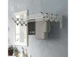 Clearance Wäscheständer Wand Ausziehbar Wäschetrockner  86 x 61 x 22 cm Silber Wäschetrockner