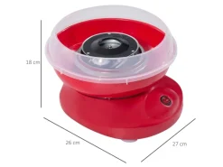 Sale HOMCOM Zuckerwattemaschine Einfach zu Bedienendes Zuckerwattegerät PP Rot