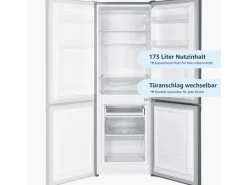 Discount Kühlschrank Mit Gefrierfach Kühl-Gefrierkombination Freistehend 173 Liter Nutzinhalt CFS1110-S Silber Kühlschränke