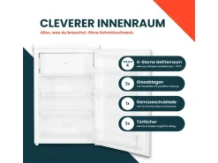 Sale Kühlschrank mit Gefrierfach Klein Mini Kühl-Gefrierkombination 109 Liter Freistehend 4-Sterne Gefrieren Weiß Kühlschränke