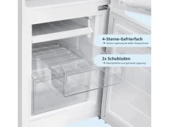 homeX Kühlschränke<Kühlschrank Mit Gefrierfach Kühl-Gefrierkombination Freistehend 173 Liter Nutzinhalt CFS1110-W Weiß