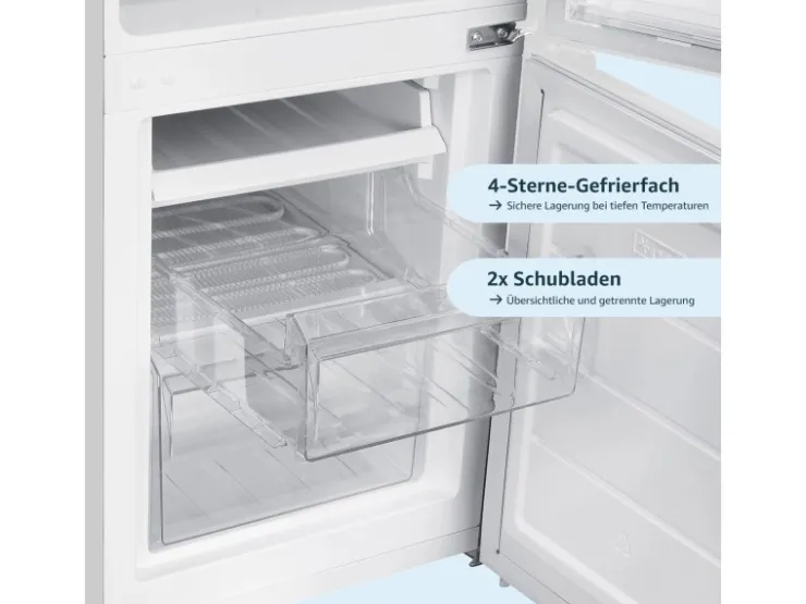 homeX Kühlschränke<Kühlschrank Mit Gefrierfach Kühl-Gefrierkombination Freistehend 173 Liter Nutzinhalt CFS1110-W Weiß