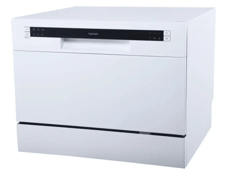 homeX Küchenhelfer<Tischgeschirrspüler Mini Geschirrspüler mit 6 Programmen 6 Maßgedecke Aquastop GST6AE-W