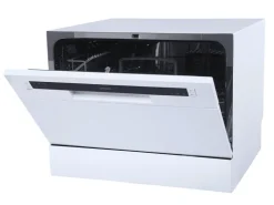 homeX Küchenhelfer<Tischgeschirrspüler Mini Geschirrspüler mit 6 Programmen 6 Maßgedecke Aquastop GST6AE-W