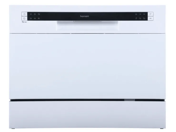 homeX Küchenhelfer<Tischgeschirrspüler Mini Geschirrspüler mit 6 Programmen 6 Maßgedecke Aquastop GST6AE-W