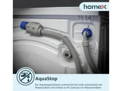 New homeX Waschmaschine 7kg 1200 U/Min Inverter Motor AquaStop Schontrommel 15 Programme WF712B-W