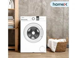 New homeX Waschmaschine 7kg 1200 U/Min Inverter Motor AquaStop Schontrommel 15 Programme WF712B-W