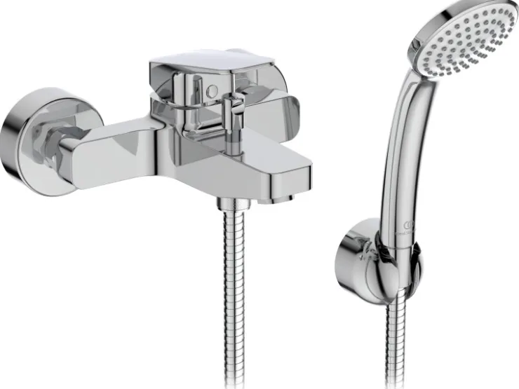 Hot Ideal Standard Badearmatur Ceraplan Chrom Aufputz mit Handbrause-Set