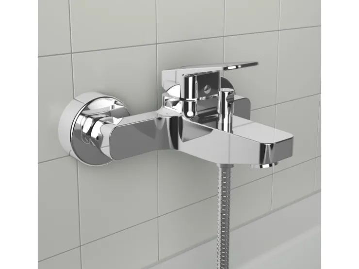 Hot Ideal Standard Badearmatur Ceraplan Chrom Aufputz mit Handbrause-Set