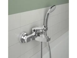 Hot Ideal Standard Badearmatur Ceraplan Chrom Aufputz mit Handbrause-Set