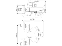 Clearance Ideal Standard Badearmatur Ceraplan Chrom Aufputz