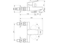 Ideal Standard Einhebelmischer<Badearmatur Ceraplan Chrom Aufputz Schweizer Ausführung