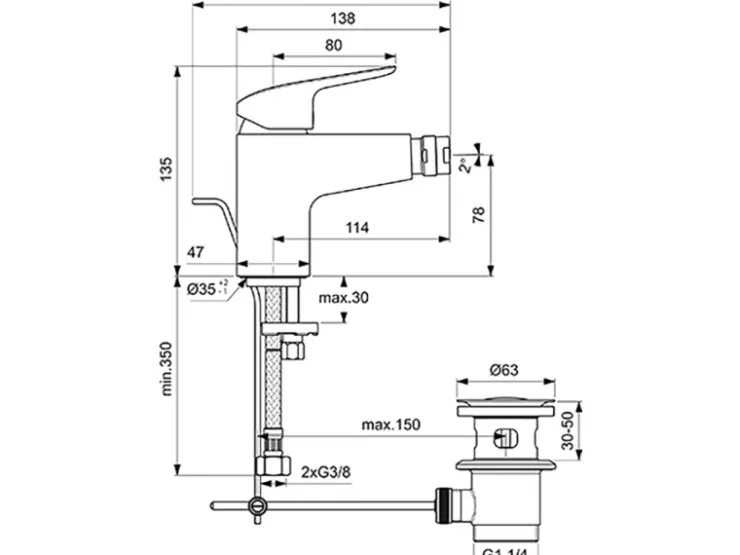 Online Ideal Standard Bidetarmatur Ceraflex Chrom