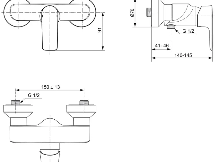 Ideal Standard Einhebelmischer<Brausearmatur Connect Air AP Chrom