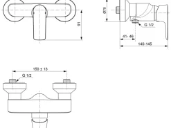 Ideal Standard Einhebelmischer<Brausearmatur Connect Air Aufputz Magnetic Grey Grau