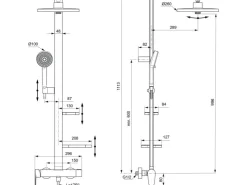 Ideal Standard Einhebelmischer<Duschsystem Einhebel-Armatur mit 2 Brausen Schwarz Matt