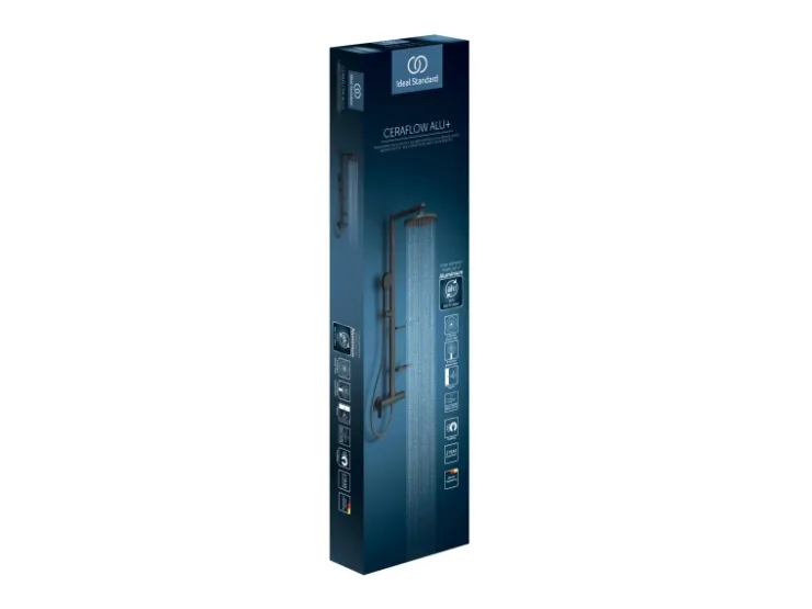 Ideal Standard Einhebelmischer<Duschsystem Einhebel-Armatur mit 2 Brausen Schwarz Matt