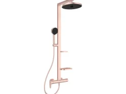 Ideal Standard Einhebelmischer<Duschsystem Einhebel-Armatur mit Regen- und Handbrause Rosé Rose