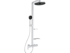 Ideal Standard Einhebelmischer<Duschsystem Einhebel-Armatur mit Regen- und Handbrause Silver