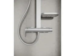 Ideal Standard Einhebelmischer<Duschsystem Einhebel-Armatur mit Regen- und Handbrause Silver