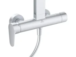 Ideal Standard Einhebelmischer<Duschsystem Einhebel-Armatur mit Regen- und Handbrause Silver