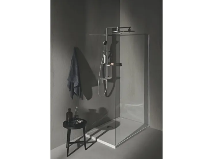 Ideal Standard Einhebelmischer<Duschsystem Einhebel-Armatur mit Regen- und Handbrause Silver