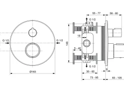 Clearance Ideal Standard Einzelthermostat Ceratherm T100 Unterputz Chrom