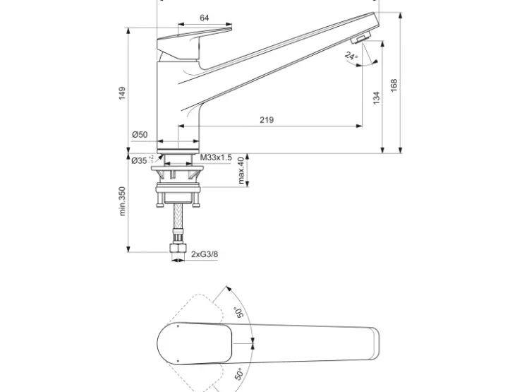 Hot Ideal Standard Küchenarmatur Ceraplan Chrom