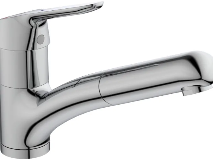 Ideal Standard Einhebelmischer<Küchenarmatur Ceraflex BlueStart herausziehbare Handbrause Chrom