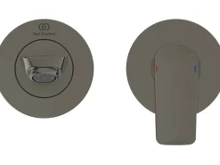 New Wand-Waschtischarmatur Connect Air Ausladung 18,5cm Magnetic Grey Einhebelmischer