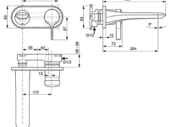 Ideal Standard Einhebelmischer<Wand-Waschtischarmatur Melange Unterputz Chrom