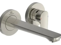 Wand-Waschtischarmatur Connect Air Ausladung 18,5 cm Silver Storm Einhebelmischer