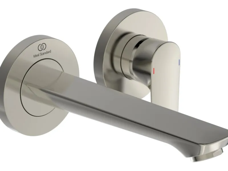 Wand-Waschtischarmatur Connect Air Ausladung 18,5 cm Silver Storm Einhebelmischer