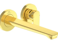 Online Wand-Waschtischarmatur Connect Air Ausladung 22,5 cm Brushed Einhebelmischer