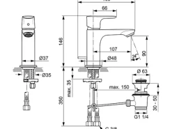 Hot Waschtischarmatur Connect Air Slim Einhebelmischer