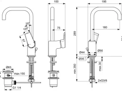 Best Waschtischarmatur Connect Air Niederdruck Silver Storm Einhebelmischer