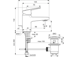 Hot Waschtischarmatur Ceraplan Chrom H60 Idealfix-Befestigung Einhebelmischer