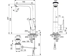 Discount Ideal Standard Waschtischarmatur Connect Air m. hohem schwenkbarem Auslauf Chrom