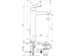 Waschtischarmatur Ceraplan Chrom o. Ablaufgarnitur H250 Idealfix Einhebelmischer
