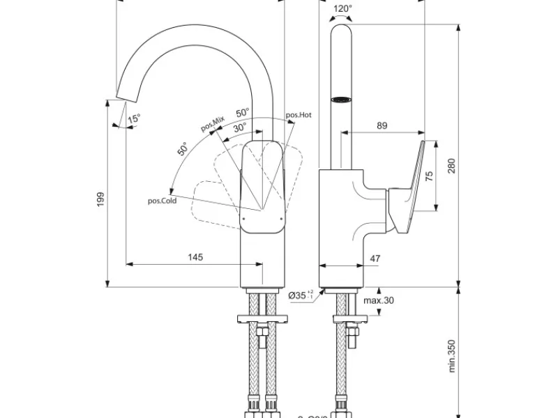 Sale Waschtischarmatur Ceraplan H200 ohne Ablaufgarnitur Schwarz Matt Einhebelmischer