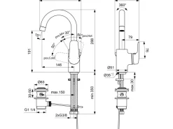 Ideal Standard Einhebelmischer<Waschtischarmatur Ceraflex mit hohem Auslauf Chrom