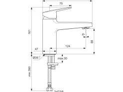New Waschtischarmatur Ceraplan Chrom ohne Ablaufgarnitur H90 Einhebelmischer