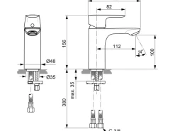 Ideal Standard Einhebelmischer<Waschtischarmatur Connect Air o. Ablaufgarnitur Chrom