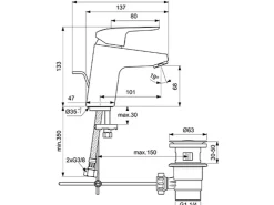 Online Ideal Standard Waschtischarmatur Ceraflex mit Kunststoff-Ablaufgarnitur Chrom