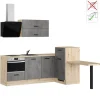 Discount Impuls Küchen Einbauküche IBZ4350HL 225 x 241 cm Beton-Optik  ohne E-Geräte