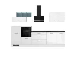 Best Küchenzeile IBZ4320BL 320 cm Hochglanz ohne E-Geräte Einbauküchen|Kühlschränke